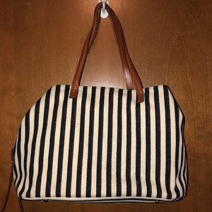 Striped Black & Pearlish Purse